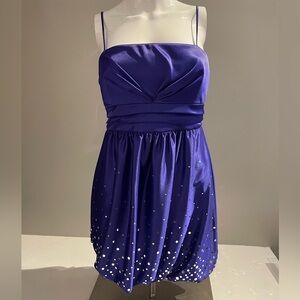 Taboo Y2K bubble hem purple dress silver sparkles hoco prom kawaii